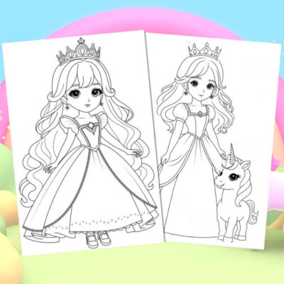 tranh tô màu công chúa anime cute