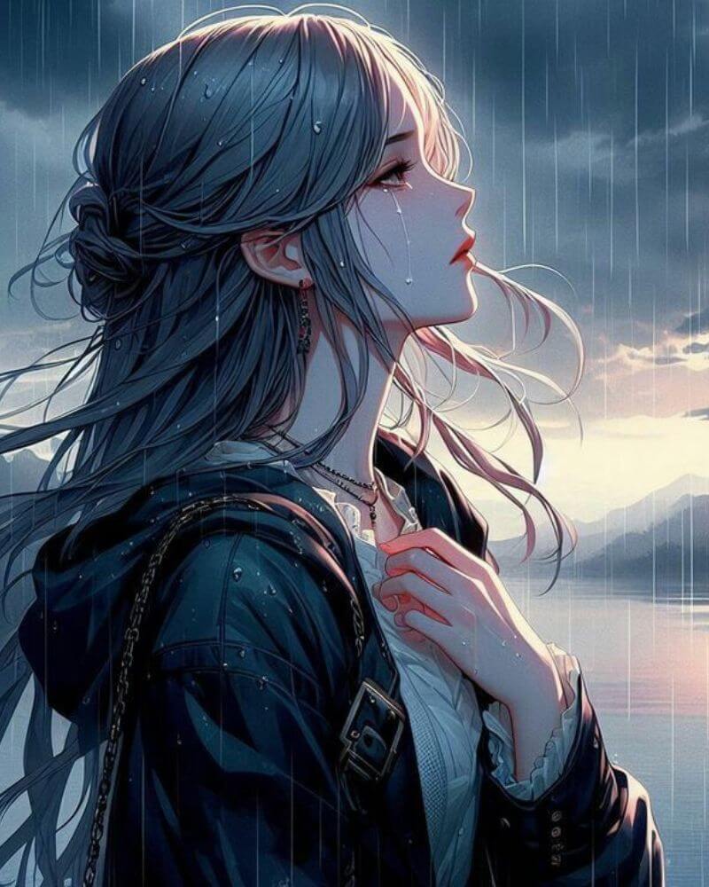 Hình ảnh anime buồn cô đơn nữ