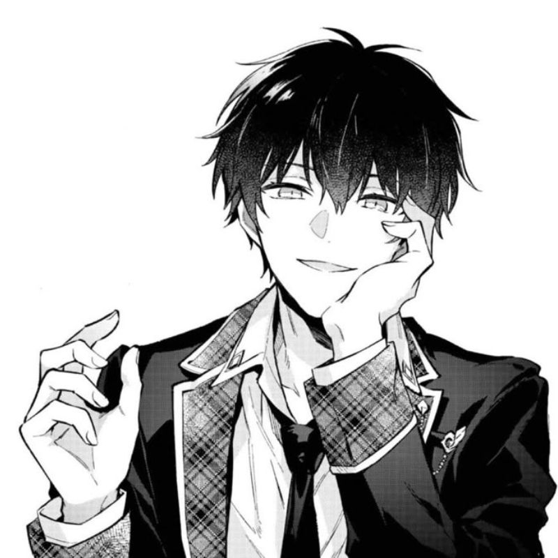 Avatar anime nam trắng đen