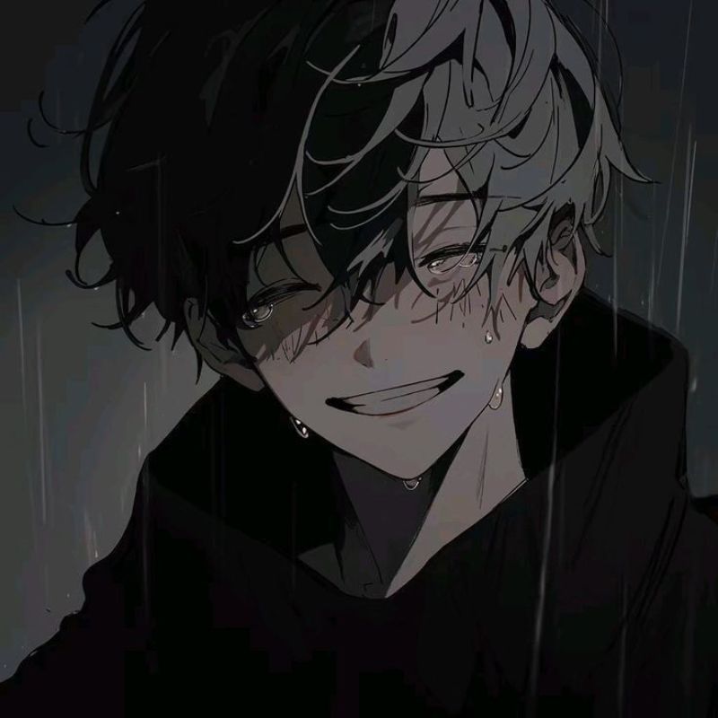 Hình đại diện anime trắng đen buồn