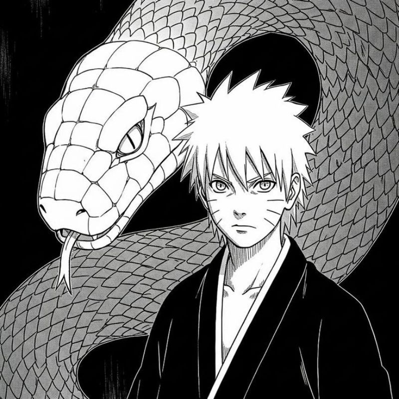 Ảnh đại diện trắng đen nhân vật Naruto