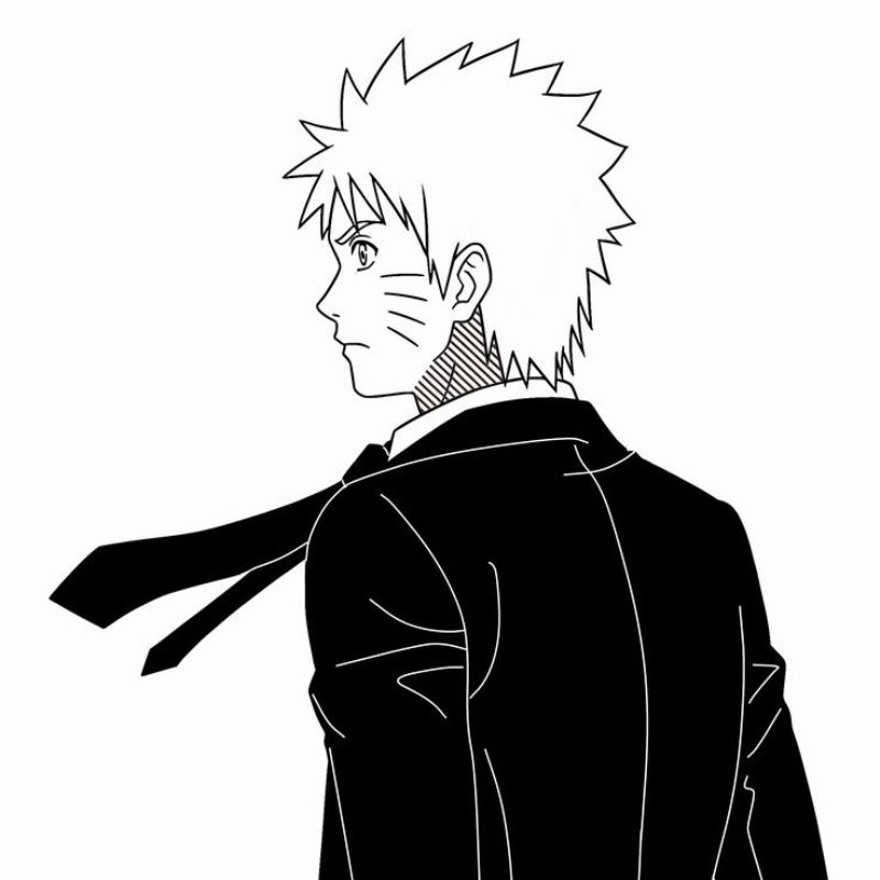 Hình vẽ Naruto trắng đen