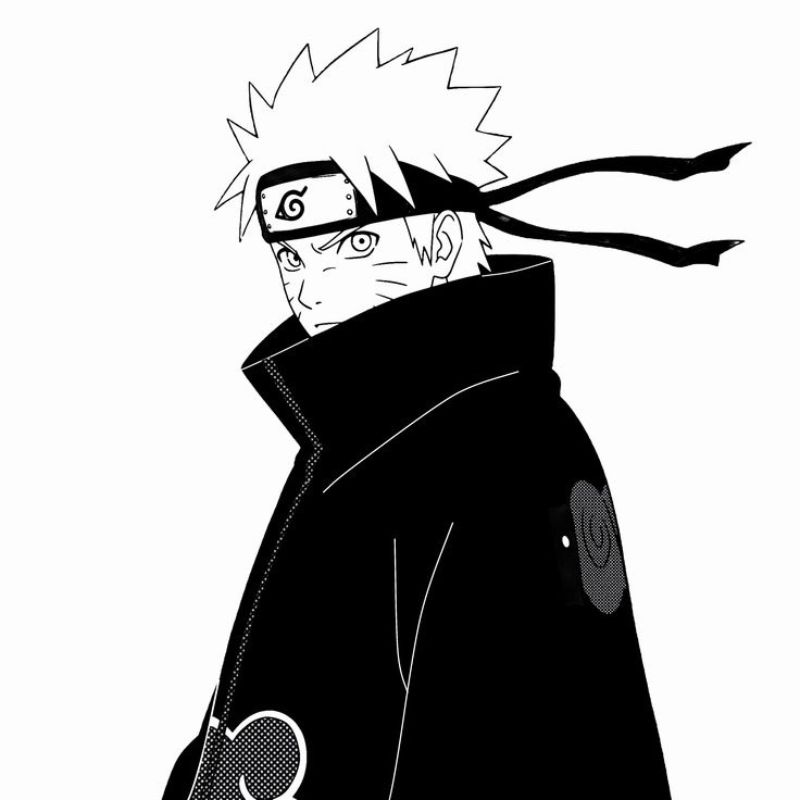Hình đại diện Naruto cool ngầu đen trắng