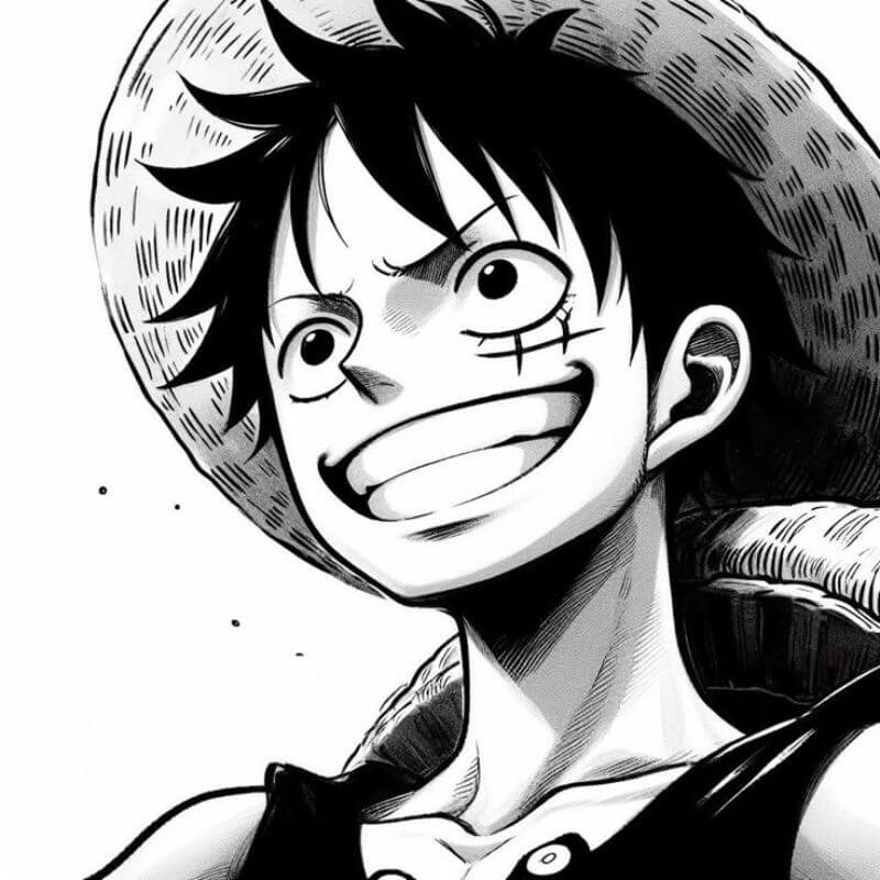 Avatar anime trắng đen phim One Piece