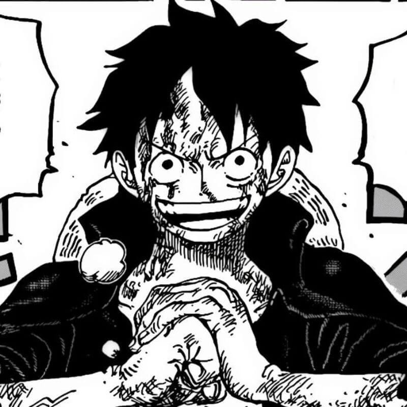 Avatar anime trắng đen One Piece