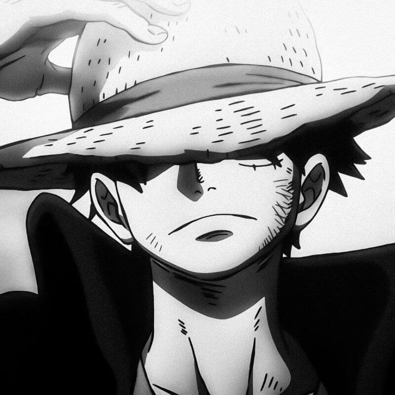 Ảnh anime One Piece trắng đen