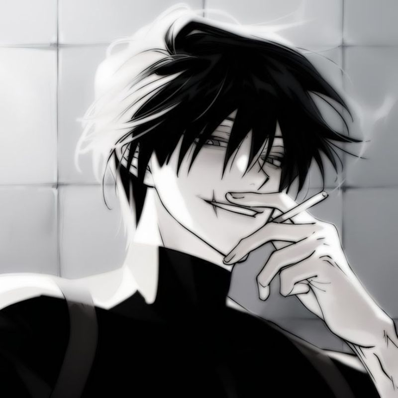 Avatar ảnh anime nam buồn đen trắng