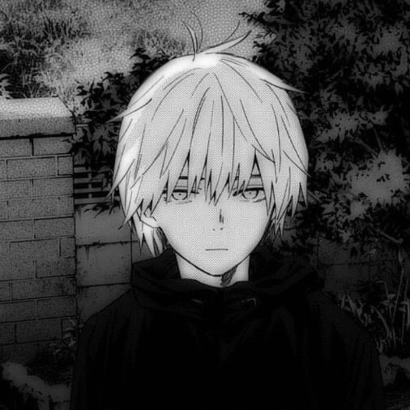 Avatar anime nam đen trắng