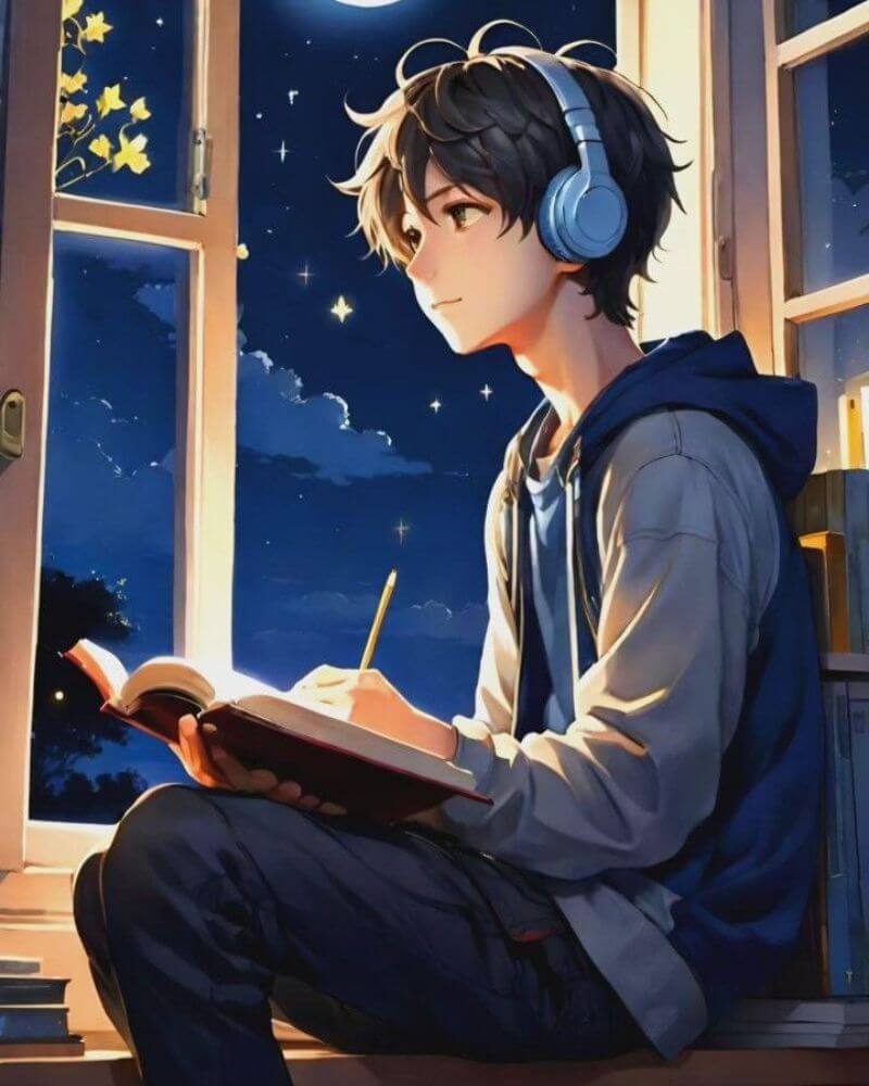 Avatar chill học tập chăm chỉ
