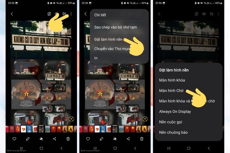 Cách cài hình nền lá cờ Việt nam trên Android