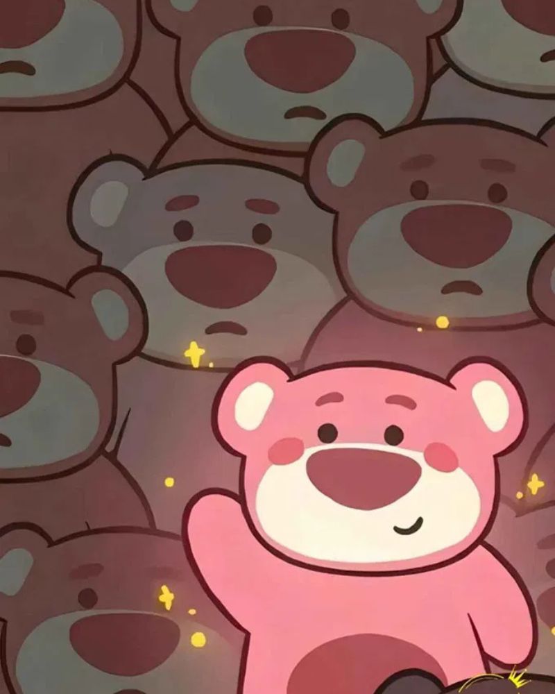 Ảnh hình nền gấu dâu phát sáng cute