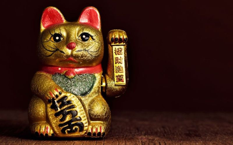 Ảnh nền mèo thần tài may mắn