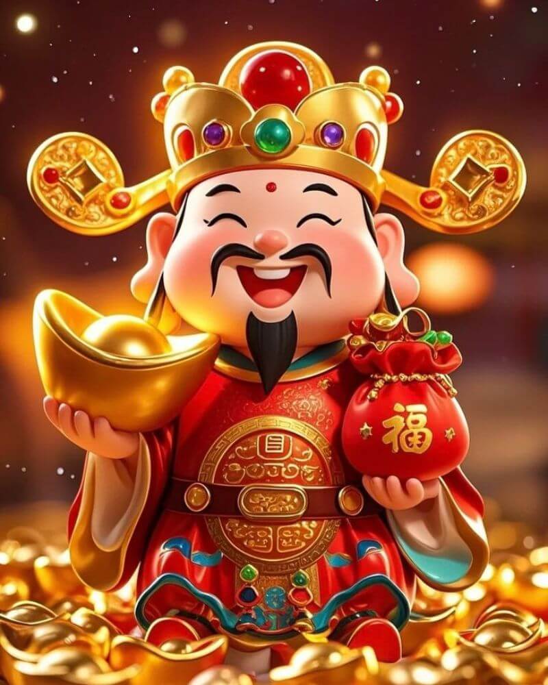Hình nền thần tài cute may mắn
