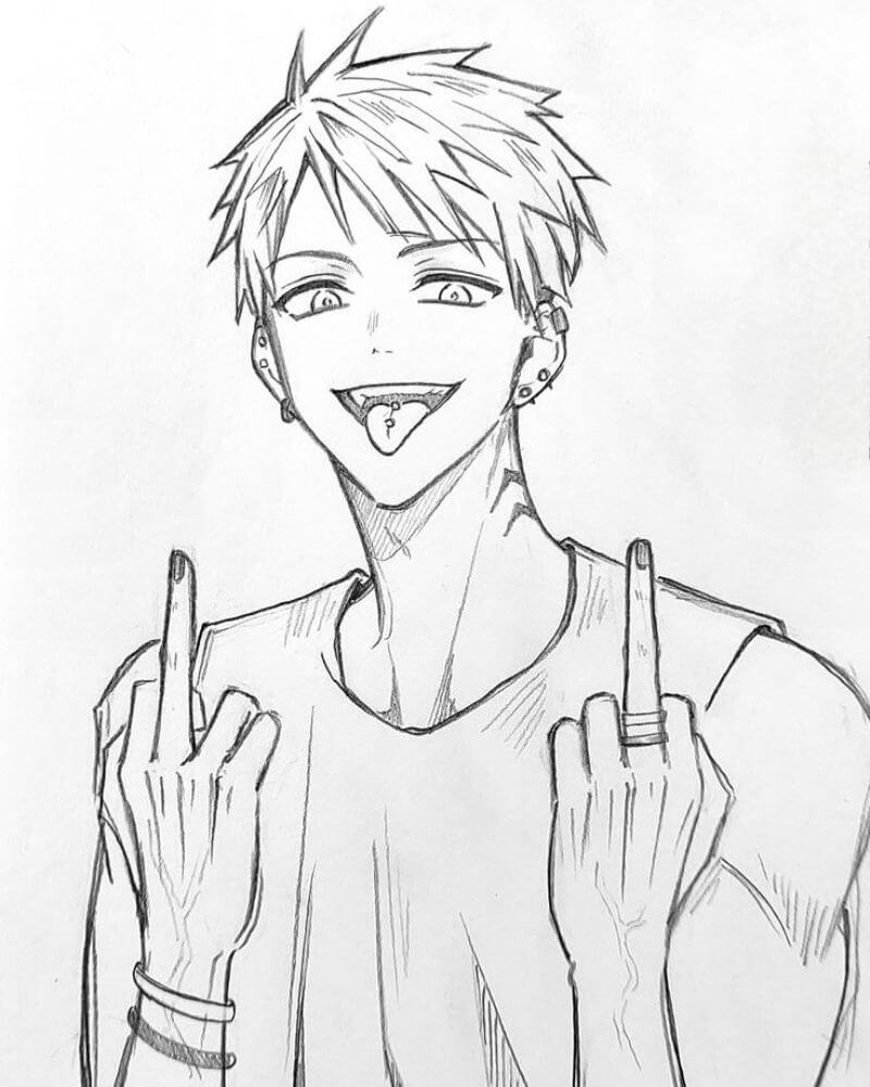 Hình anime đơn giản ngầu nam