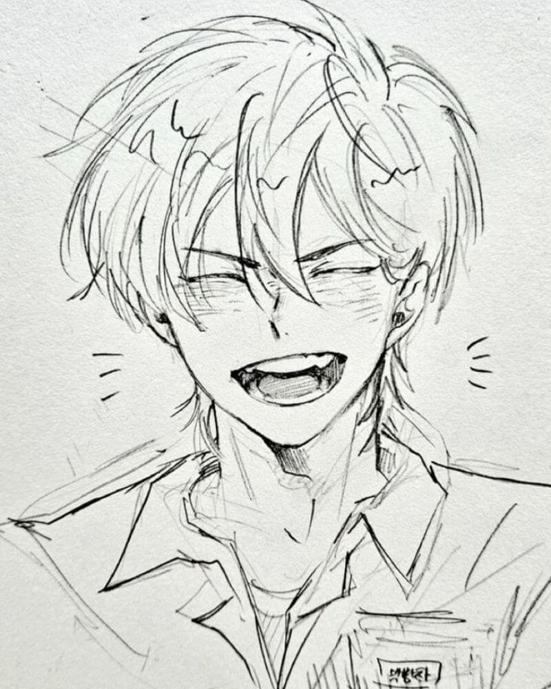 Lạnh lùng vẽ anime nam ngầu bằng bút chì