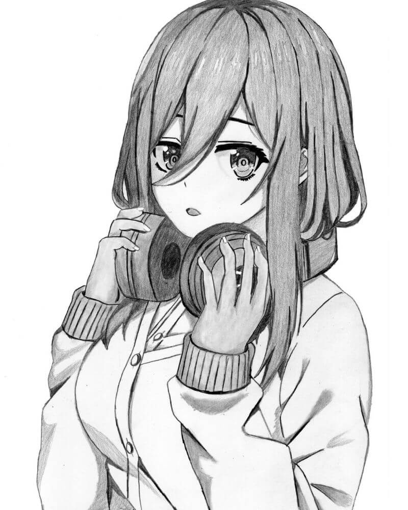 Vẽ anime nữ ngầu bằng bút chì