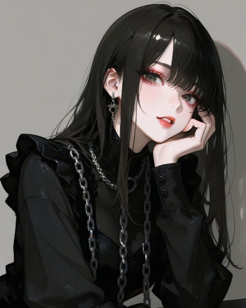 Tranh vẽ anime nữ lạnh lùng đơn giản