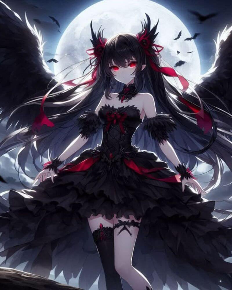 Tranh vẽ anime đơn giản ngầu nữ