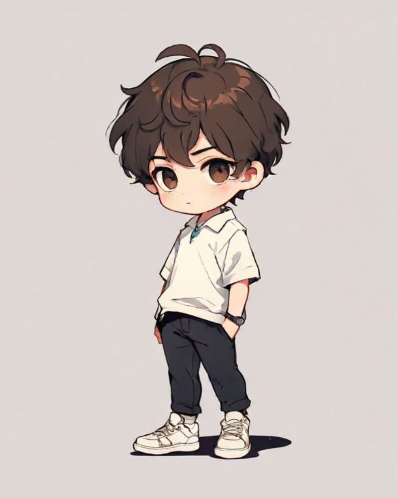 Hình vẽ chibi nam ngầu đơn giản