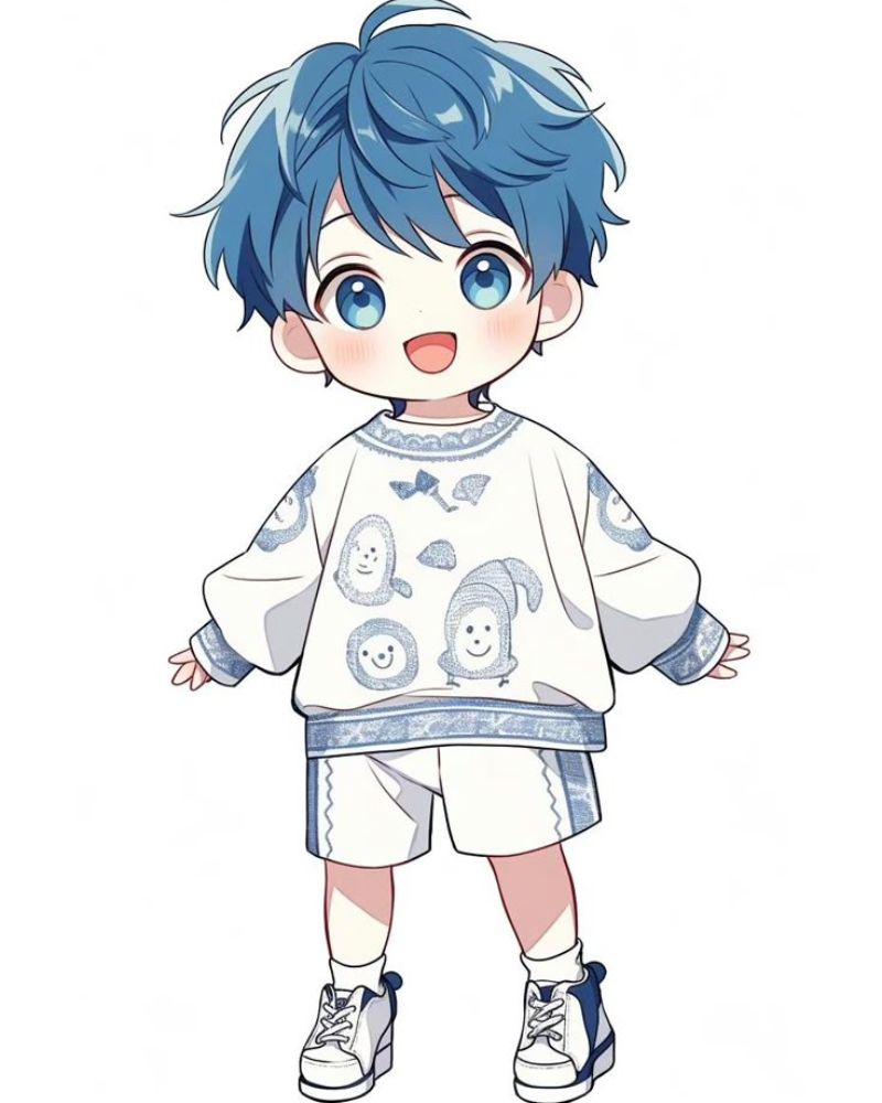 Hình vẽ anime đơn giản chibi nam