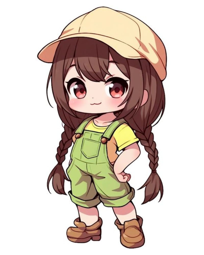 Hình vẽ anime chibi đơn giản ngầu nữ