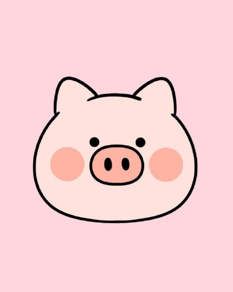 Hình vẽ con heo cute đơn giản