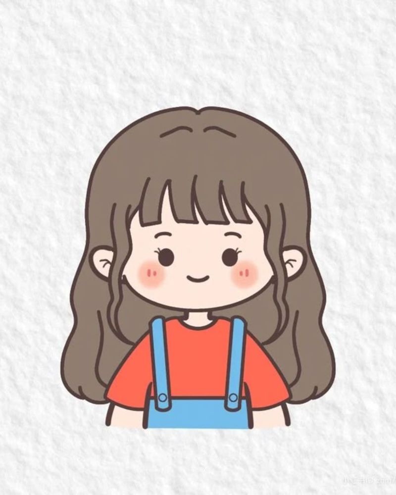 Hình vẽ con gái cute đơn giản