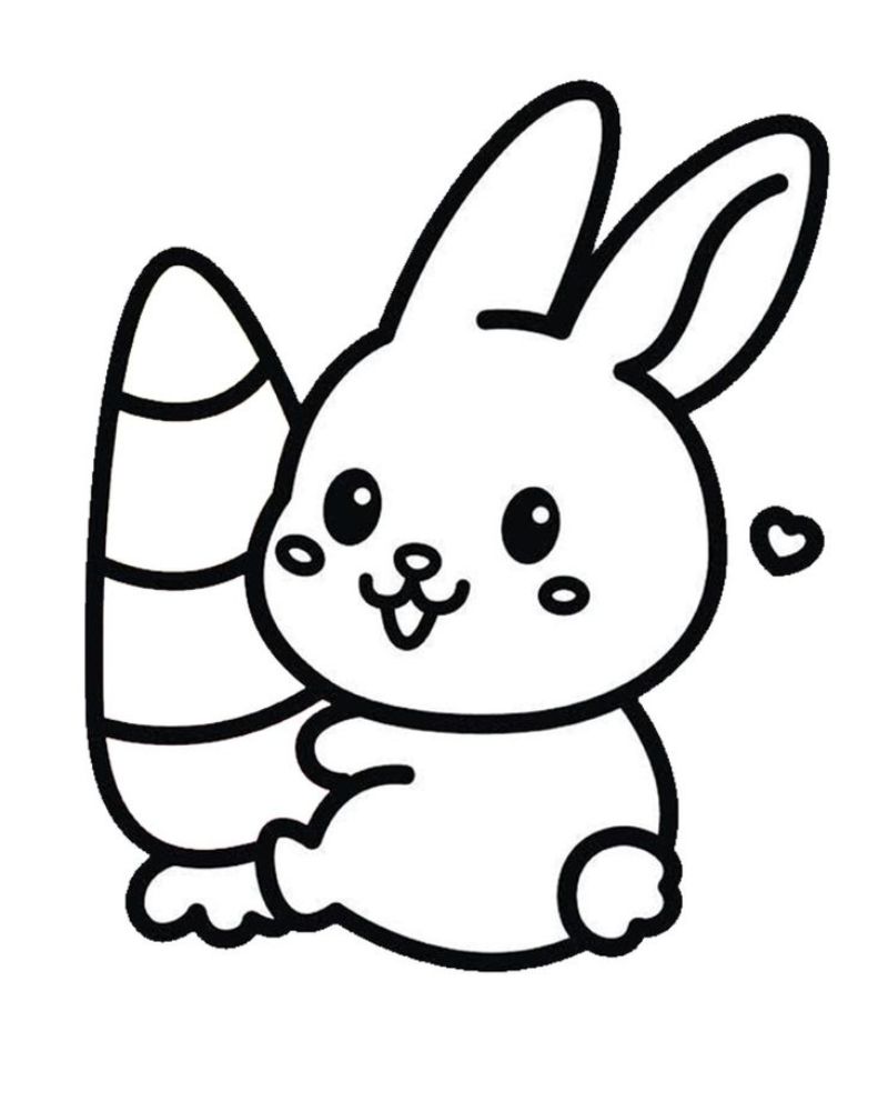 Hình vẽ con thỏ cute dễ vẽ