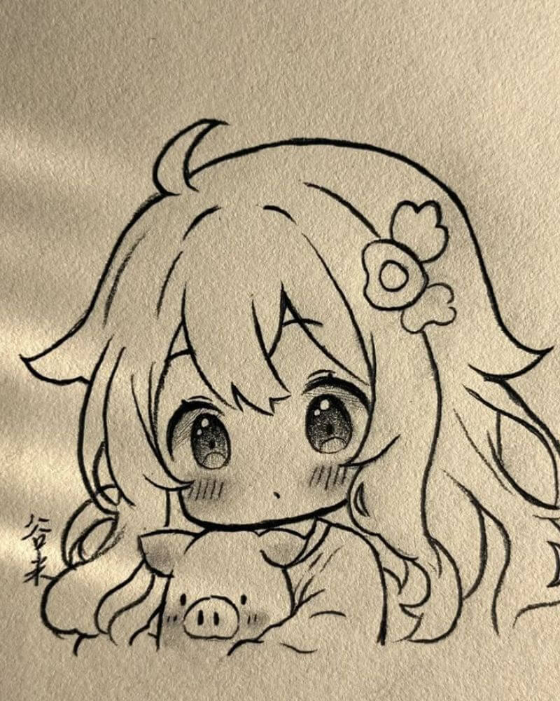 Hình vẽ anime nhỏ cute