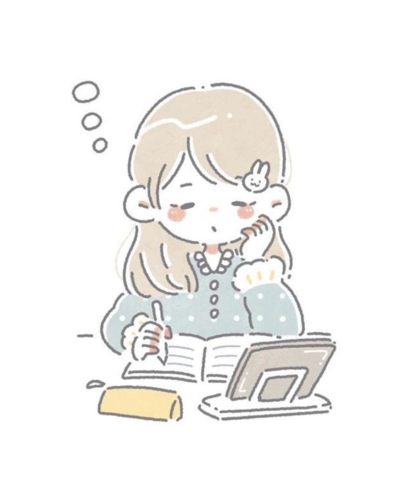 Hình vẽ dễ thương chủ đề học tập