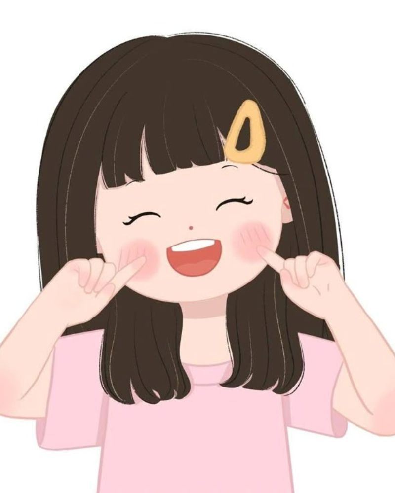 Hình vẽ con gái cute đơn giản