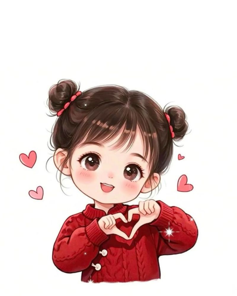 Vẽ tranh con gái đơn giản cute