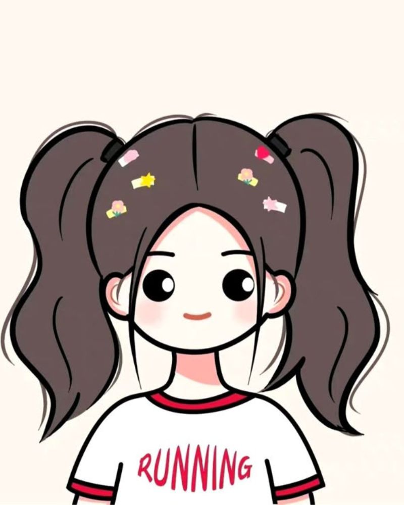 Hình vẽ con gái cute đơn giản