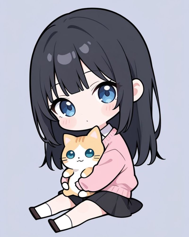Hình vẽ anime nữ cute đáng yêu