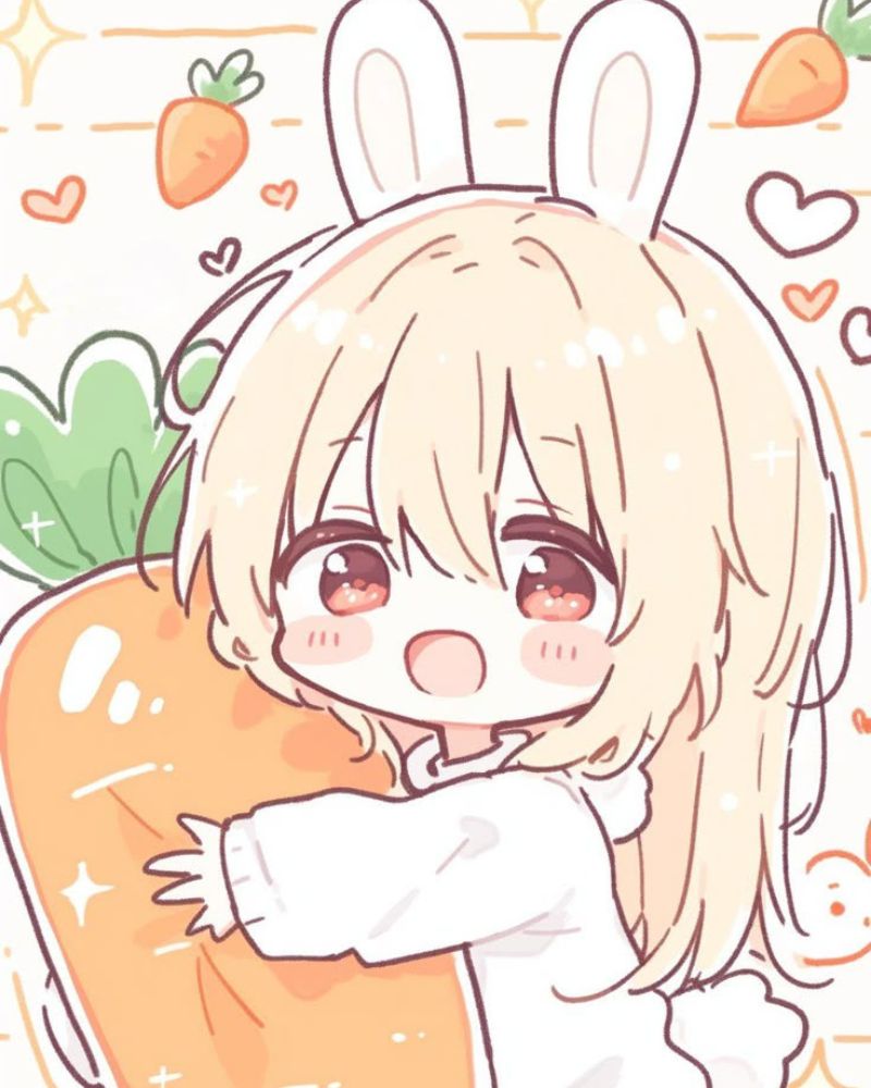 Hình vẽ anime nữ đơn giản cute