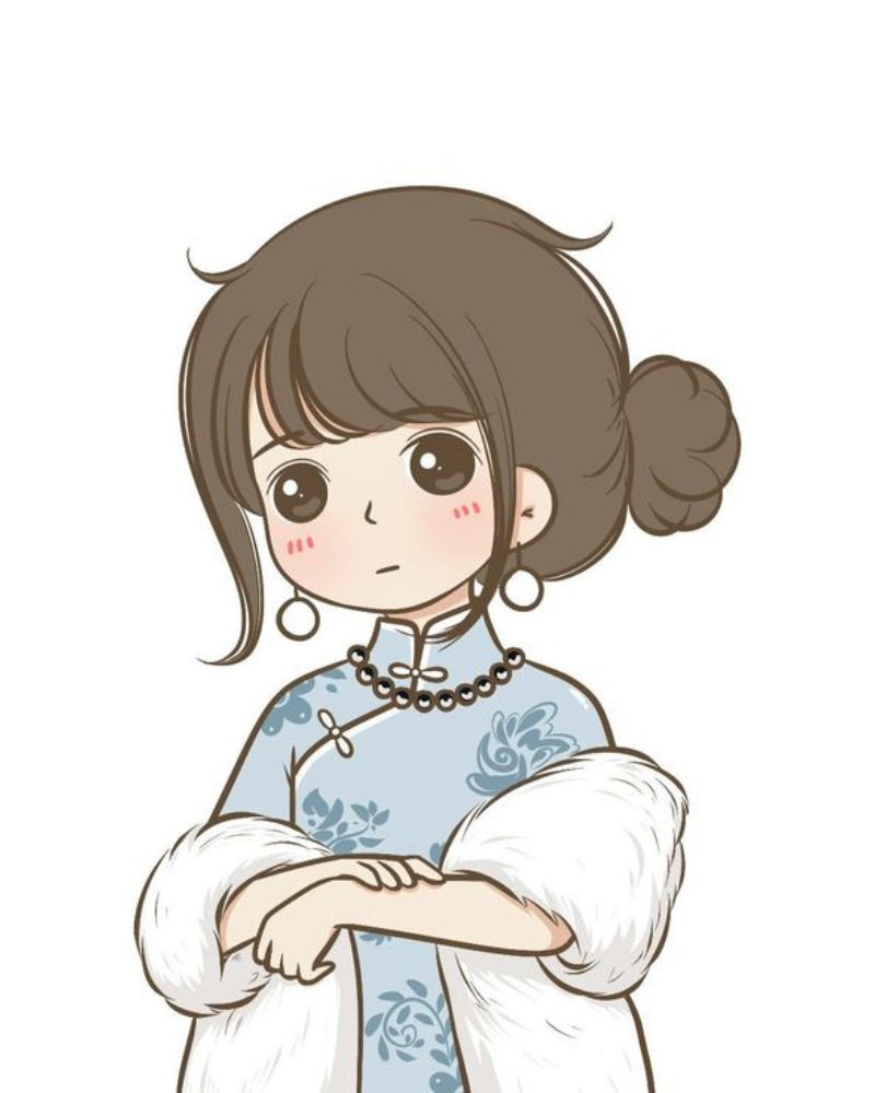 Hình vẽ con gái chibi cute đơn giản