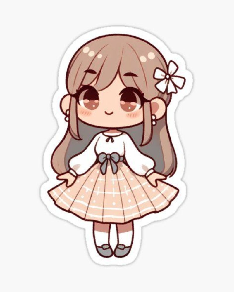 Tranh vẽ cô gái chibi cute