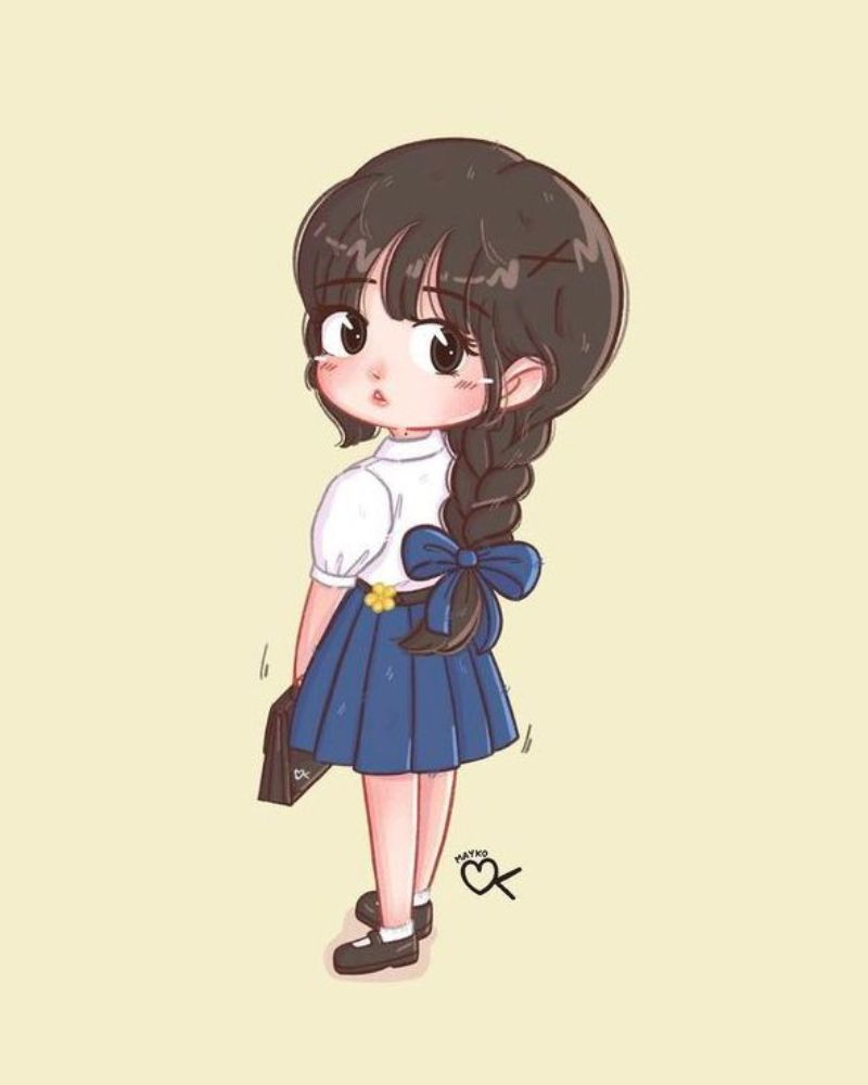 Hình vẽ chibi con gái cute đáng yêu