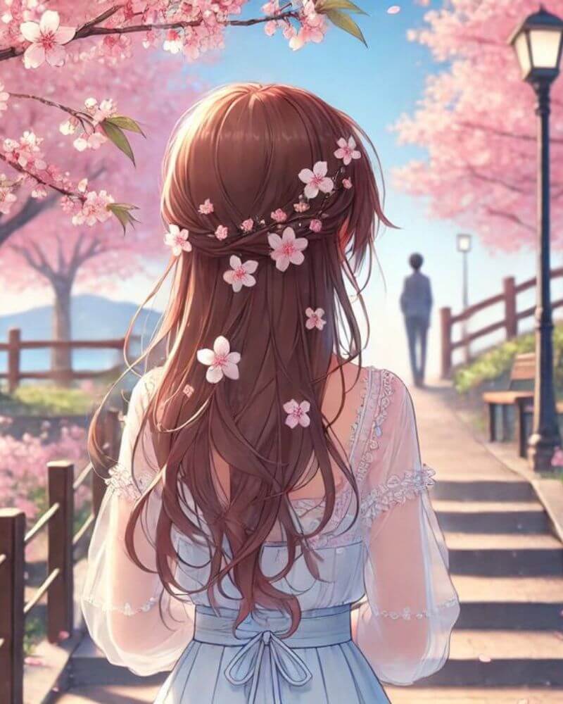 Hình ảnh cute đáng yêu con gái quay lưng