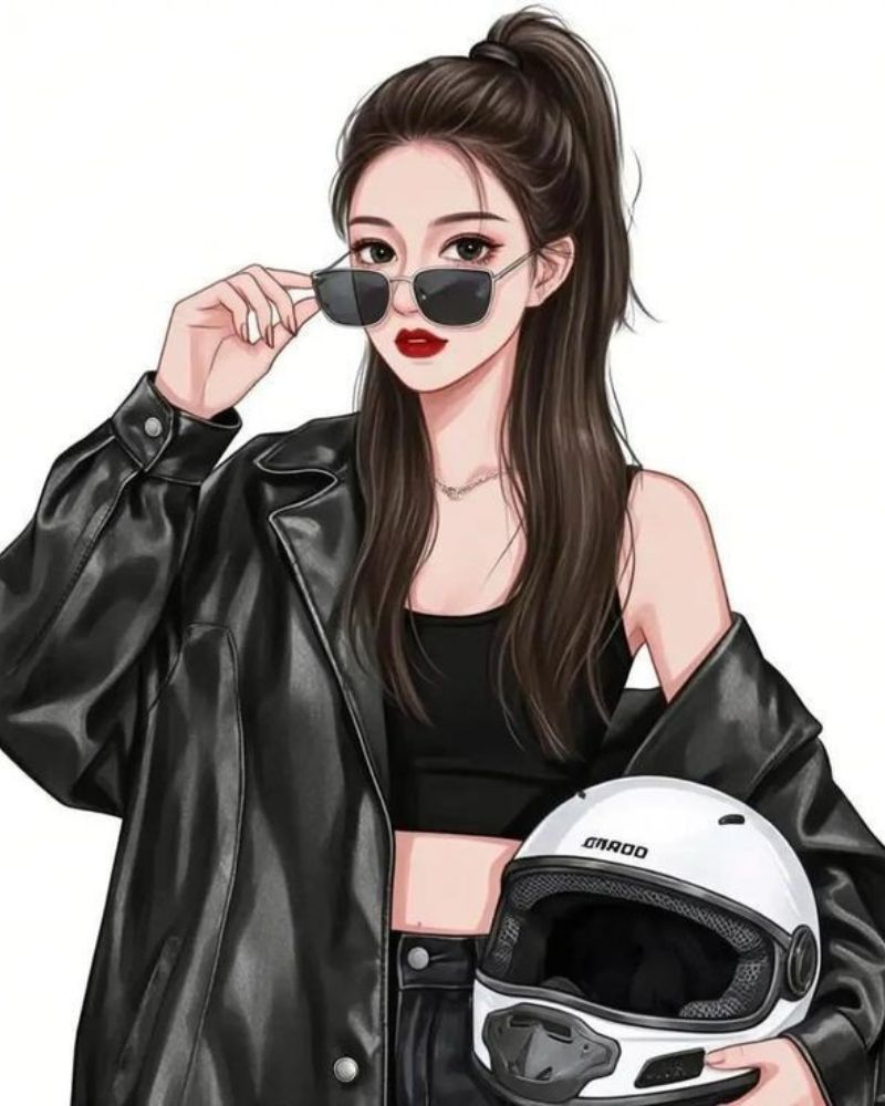 Hình vẽ con gái cá tính cool ngầu