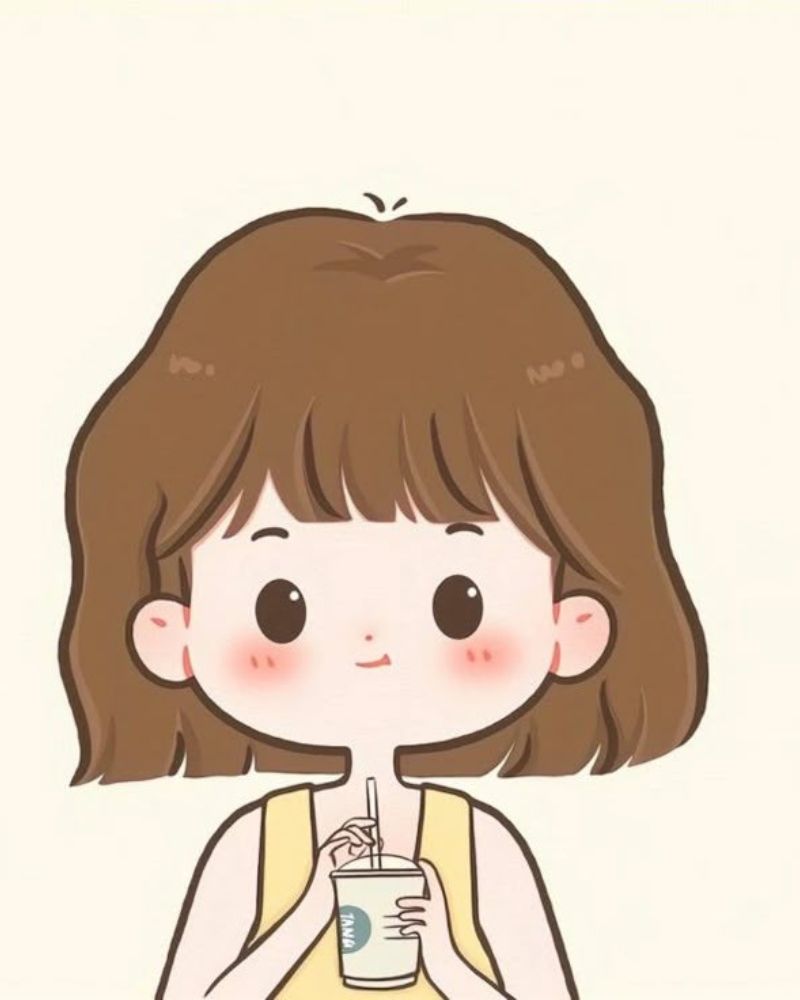 Hình vẽ cô gái cute đơn giản