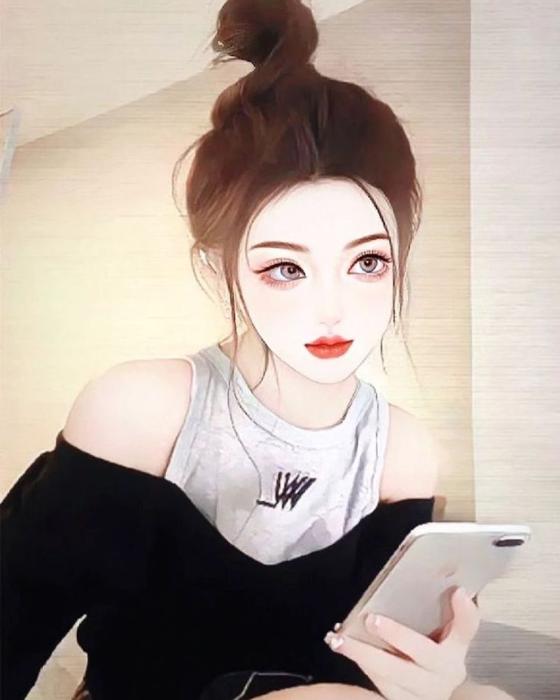 Hình vẽ cô gái cute cá tính mạnh