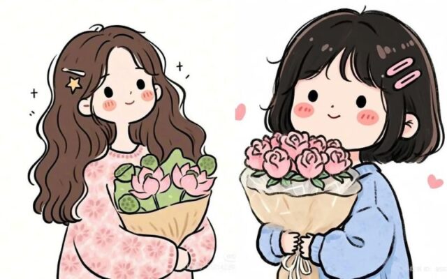 Hình vẽ cute đáng yêu con gái